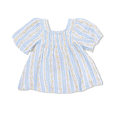 Odalys Floral Stripe - Puff Sleeve Baby Doll Dress and Bloomer