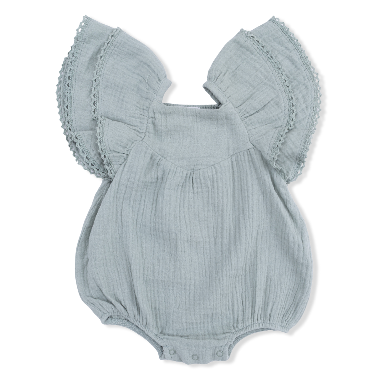 Solid Muslin Jadeite - V-Neck Bubble