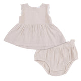 Solid Muslin French Oak - Babydoll Top with Mod Bloomer
