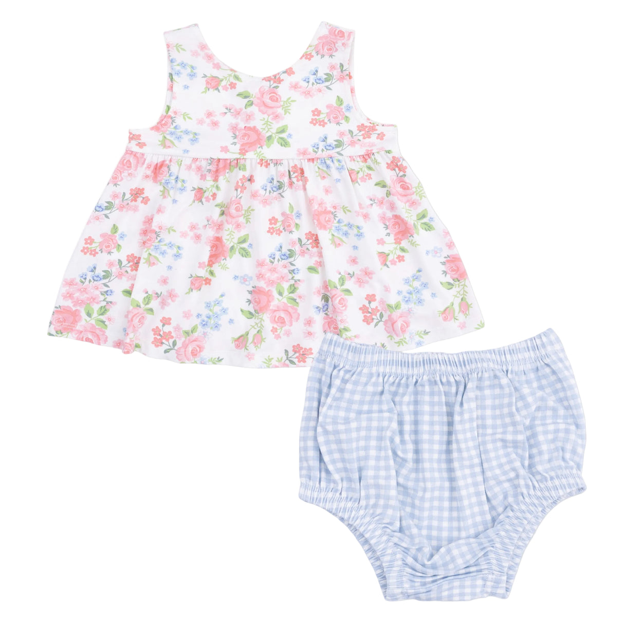 Cute Little Roses - Infant Dress with Bow and Bloomer