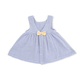 Micro Gingham Blue Blizzard - Infant Dress with Bow and Bloomer