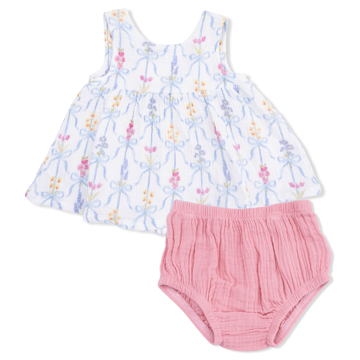 Ribbon Bouquets - Infant Dress with Bow and Bloomer