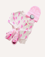 Jogger Set | Pink Bolts - HoneyBug 