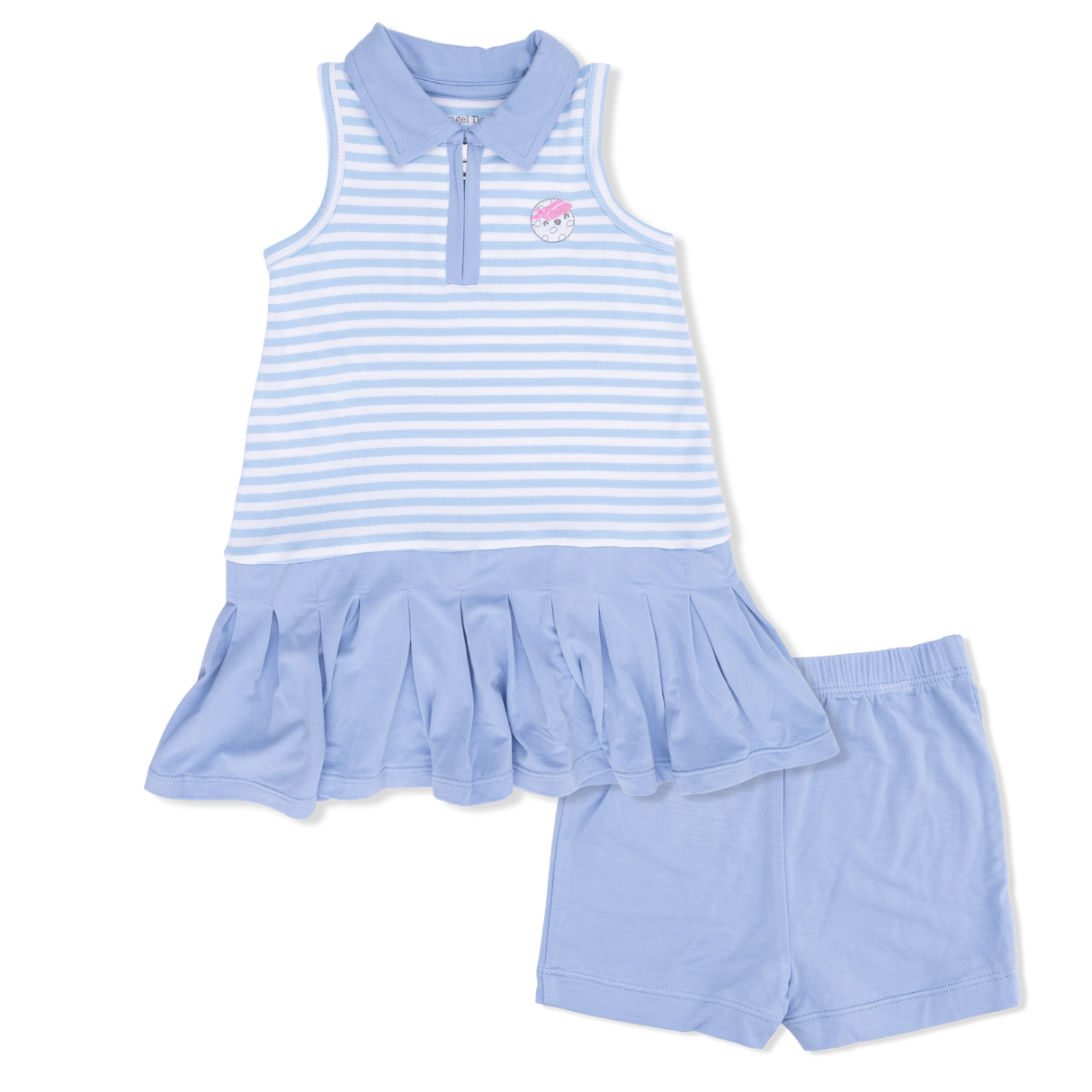 Striped Golf - Polo Tennis Dress with Cartwheel Short