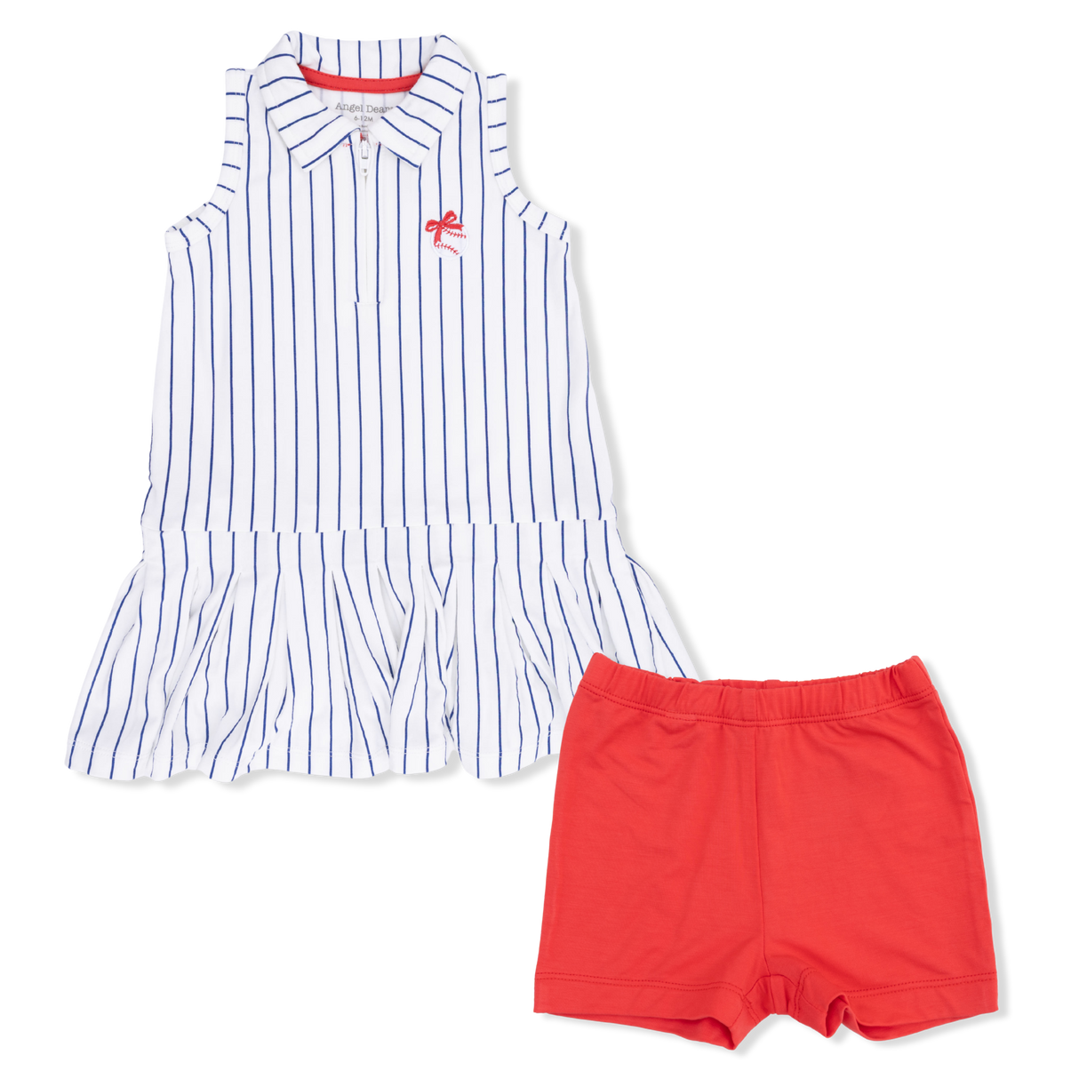 Baseball Stripe - Polo Dress with Cartwheel Short