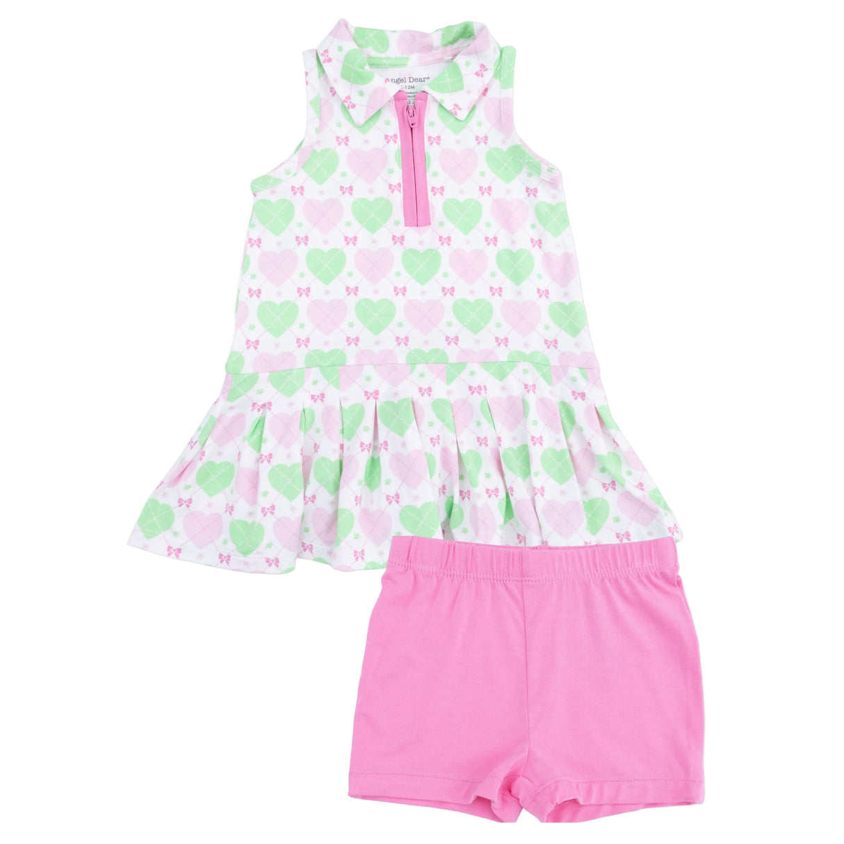 Heart Argyle - Polo Tennis Dress with Cartwheel Short