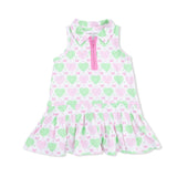 Heart Argyle - Polo Tennis Dress with Cartwheel Short