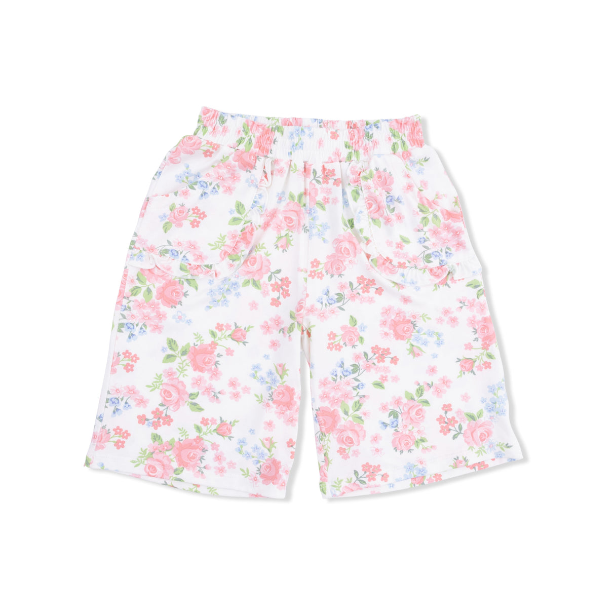 Cute Little Roses - Short Sleeve Shirt with Wide Leg Pant