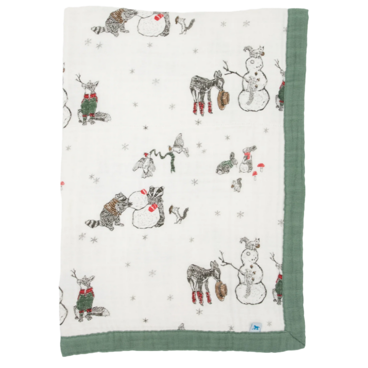 Cotton Muslin Baby Quilt - Snow Day - HoneyBug 