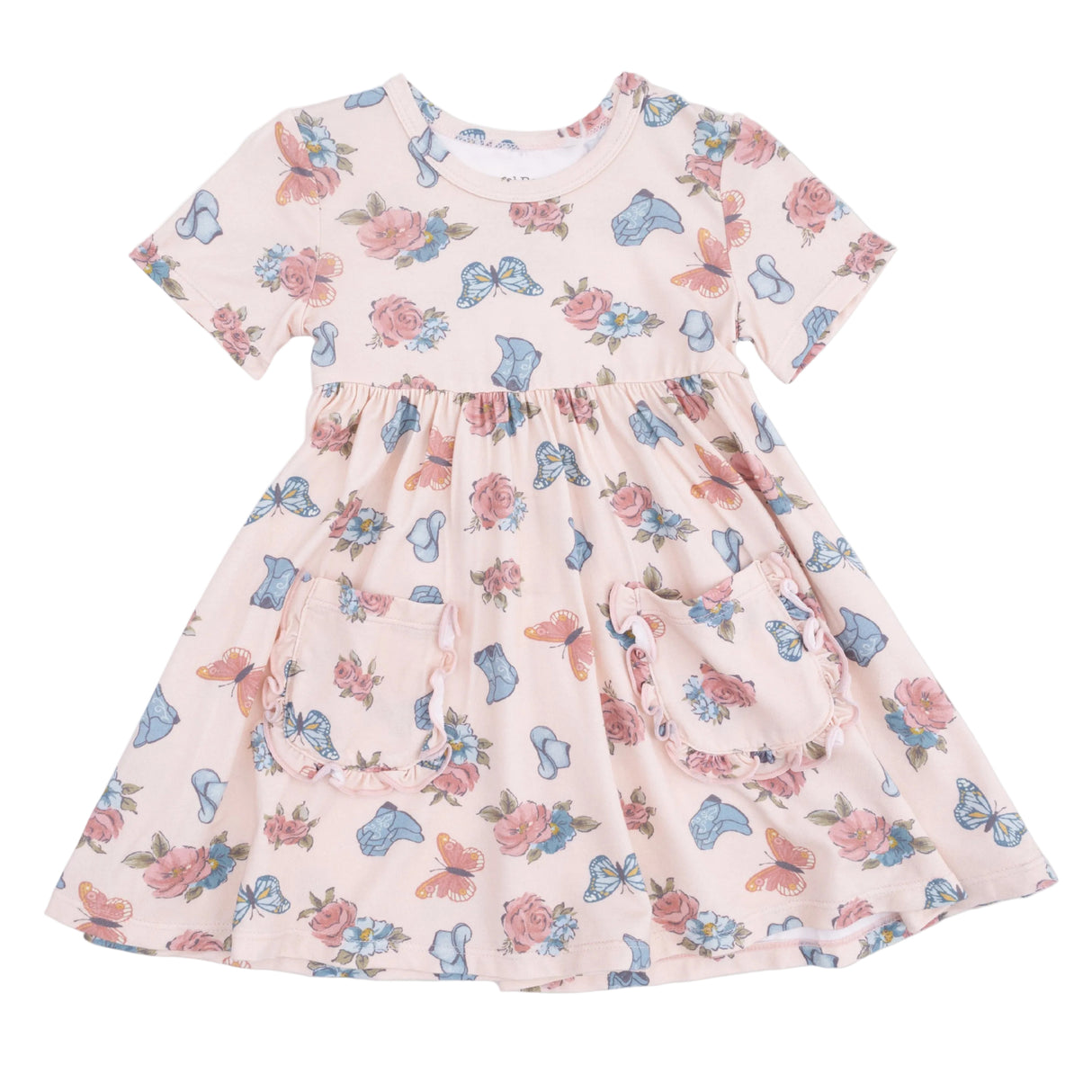 Country Girl Boots - Twirly Dress with Ruffle Pockets