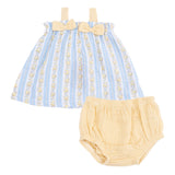 Odalys Floral Stripe - Top with Bows and Ruffle Leg Bloomer