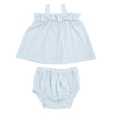 Tiny Cherry Stripe - Top with Bows and Ruffle Leg Bloomer