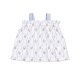 Heirloom Rose Stripe - Top with Bows and Ruffle Leg Bloomer