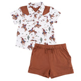 Buckaroo Western - Short Sleeve Western Pearl Snap Shirt with Casual Short