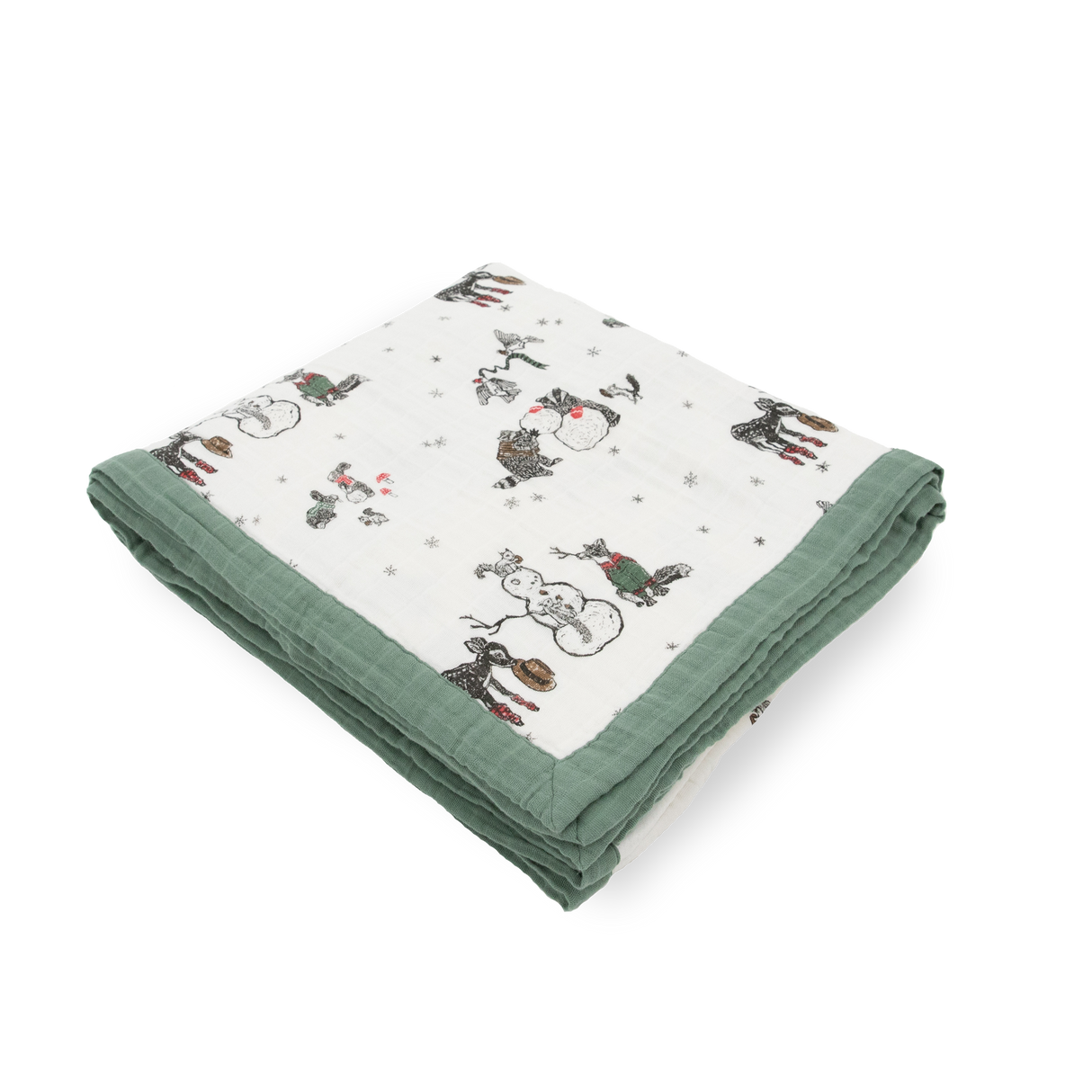 Cotton Muslin Quilted Throw - Snow Day - HoneyBug 