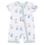 Golfing Teddy Bears - Shortie 2 Way Zipper Romper