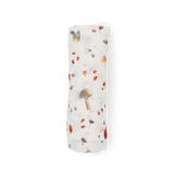 Cotton Muslin Swaddle Blanket - Mushrooms - HoneyBug 