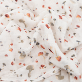 Cotton Muslin Swaddle Blanket - Mushrooms - HoneyBug 