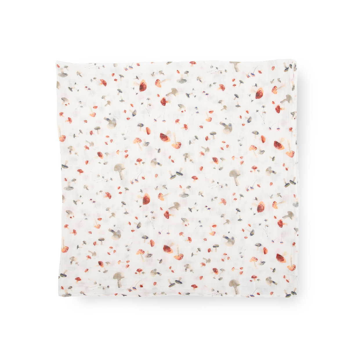 Cotton Muslin Swaddle Blanket - Mushrooms - HoneyBug 