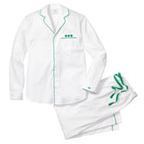 Men's Twill Pajama Set with Embroidered Shamrocks