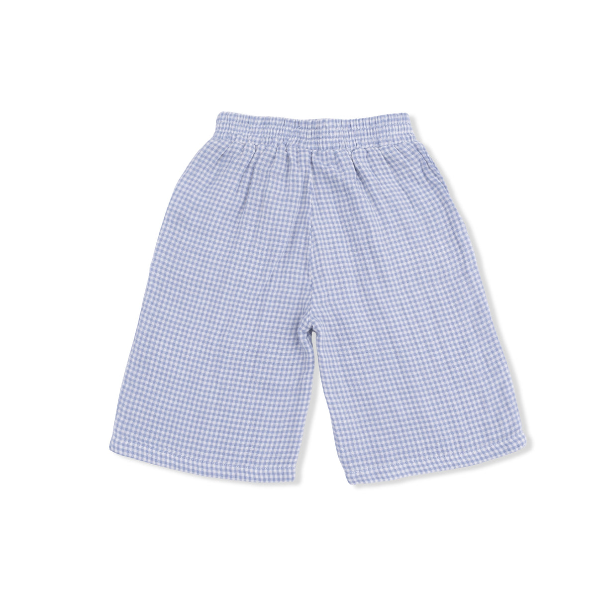 Micro Gingham Blue Blizzard - Peplum Tank with Wide Leg Pant