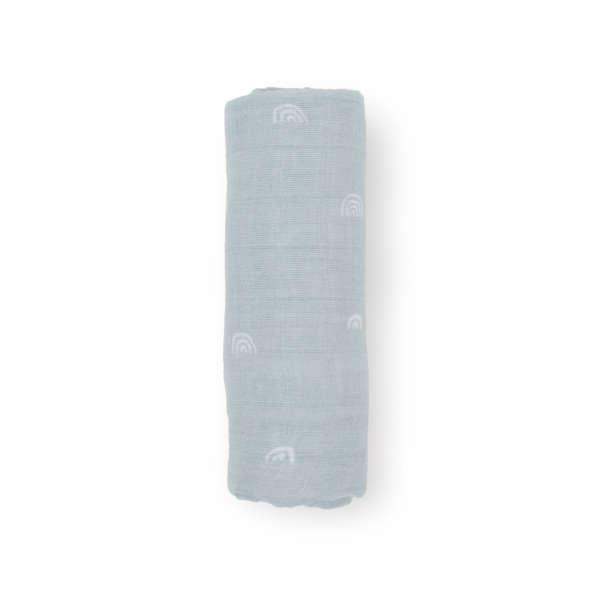 Cotton Muslin Swaddle Blanket - Blue Rainbow - HoneyBug 