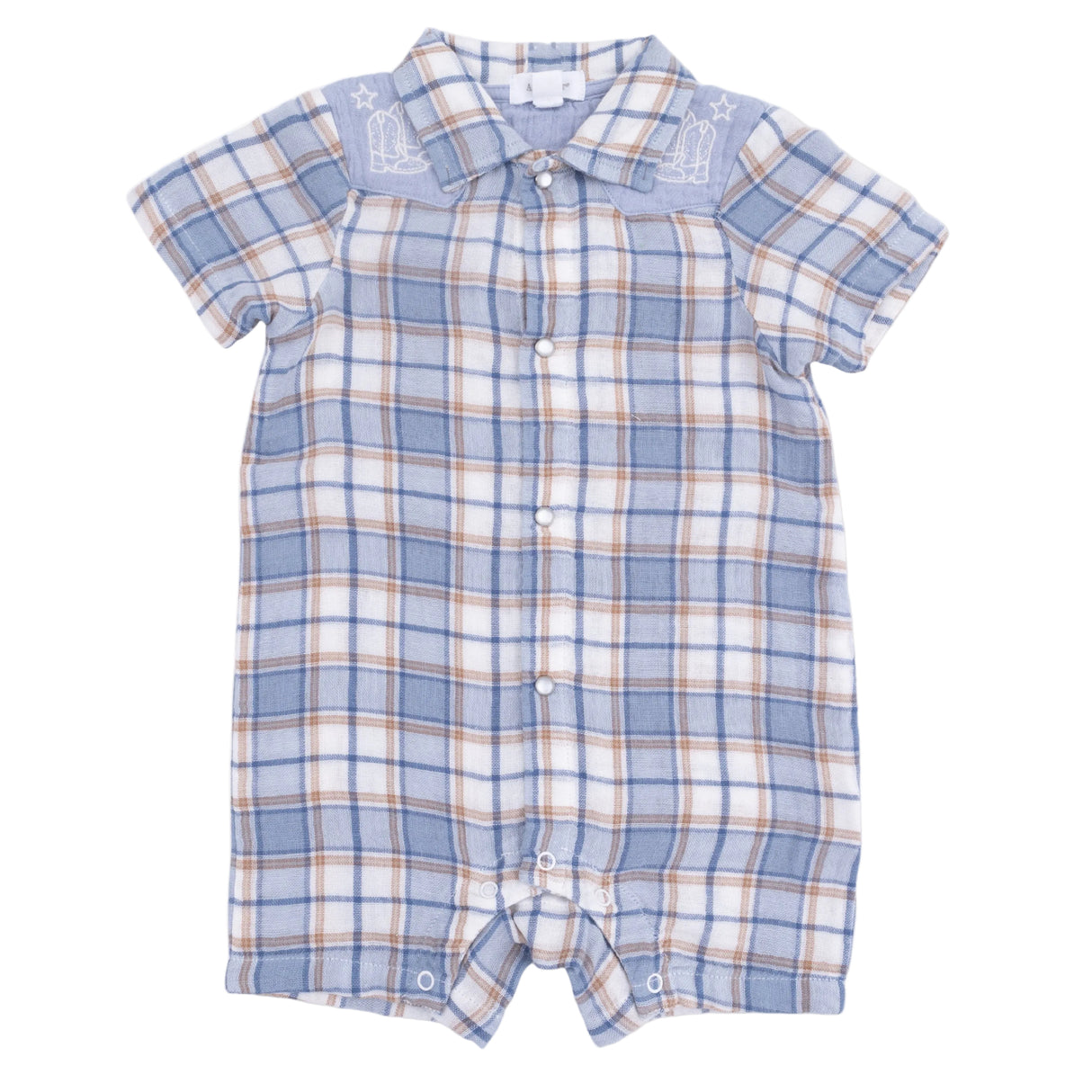 Western Boot Plaid - Western Pearl Snap Shortie