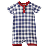 Picnic Plaid Bamboo Shorty Baby Romper