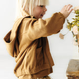 Organic Baby Toddler Hooded Jacket - Tan - HoneyBug 