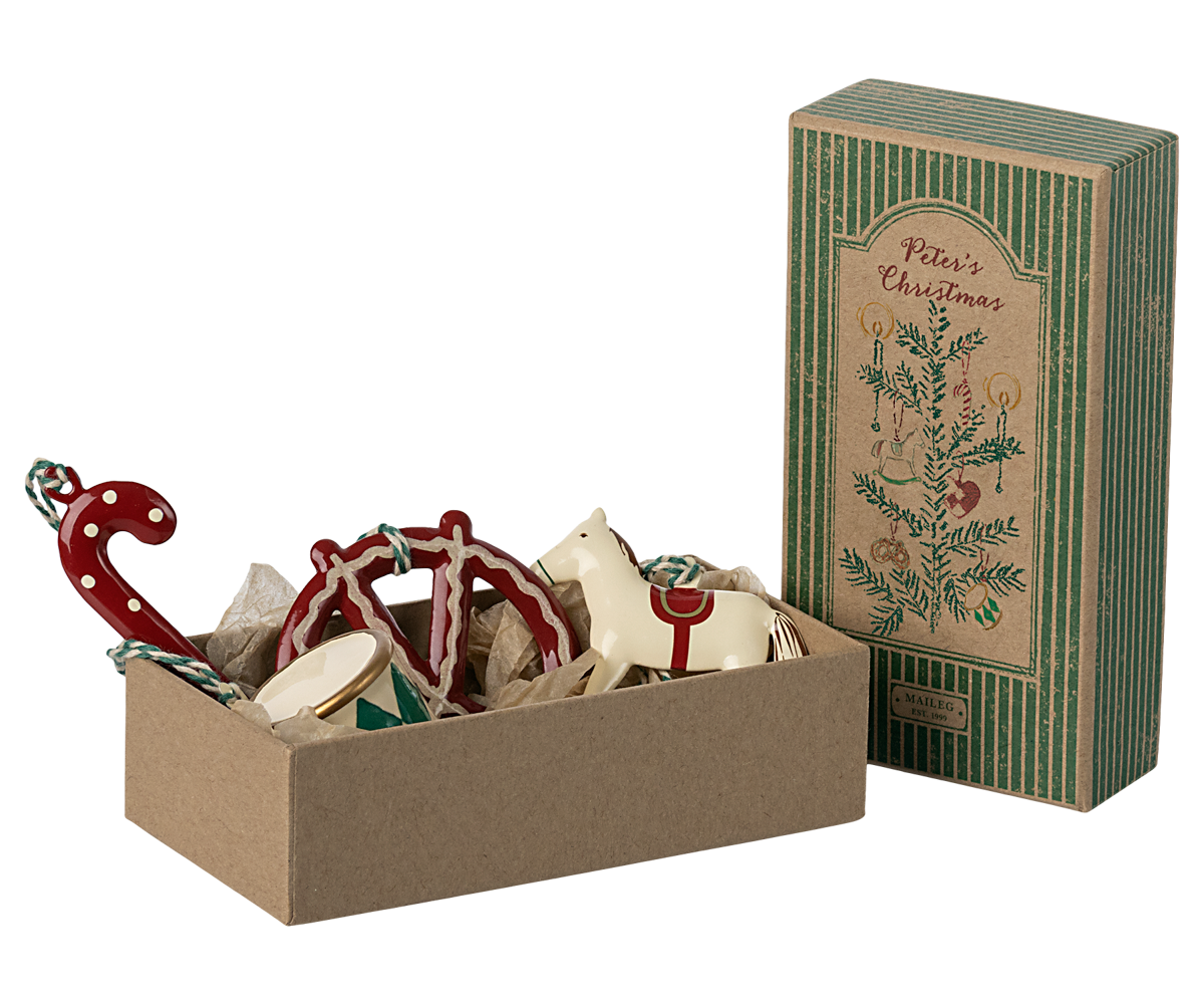 Metal Ornament Set - Peter's Christmas, Green - HoneyBug 