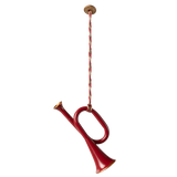 Metal Ornament, Trumpet - Red - HoneyBug 
