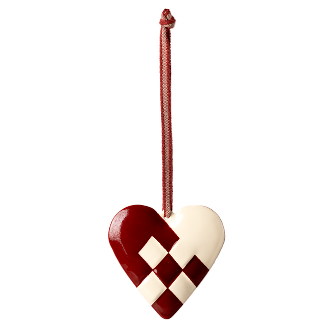 Metal Ornament, Large Heart - Red - HoneyBug 