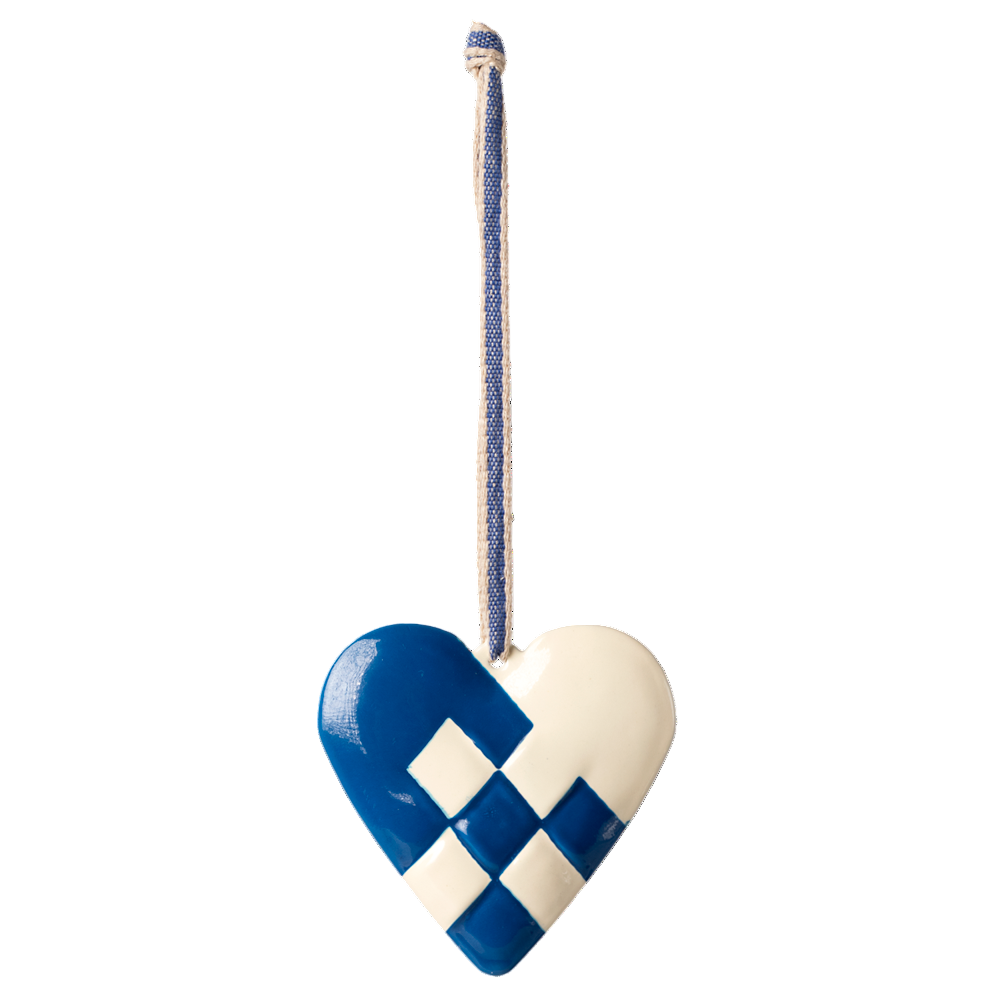 Metal Ornament, Large Heart - Dark Blue - HoneyBug 