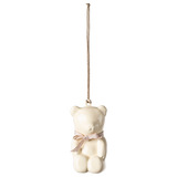 Metal ornament, Teddy bear - Off white/Rose - HoneyBug 