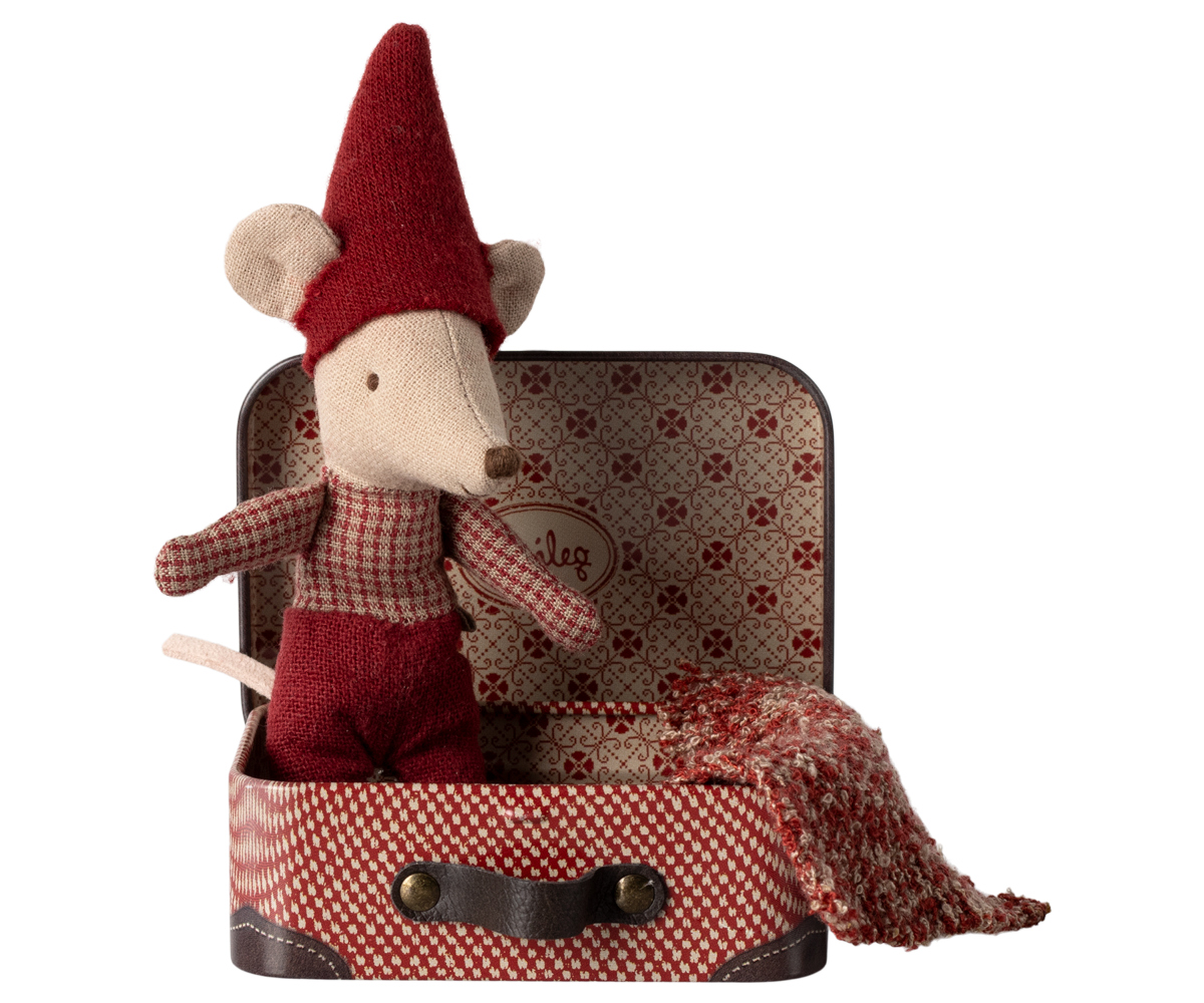 Christmas mouse, Baby in suitcase - HoneyBug 