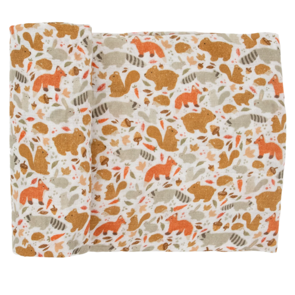 Cotton Muslin Swaddle Blanket - Fall Friends - HoneyBug 