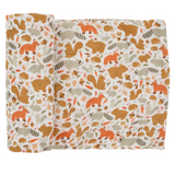 Cotton Muslin Swaddle Blanket - Fall Friends - HoneyBug 