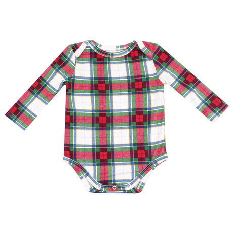 Lap Shoulder Bodysuit - Holiday Plaid - HoneyBug 