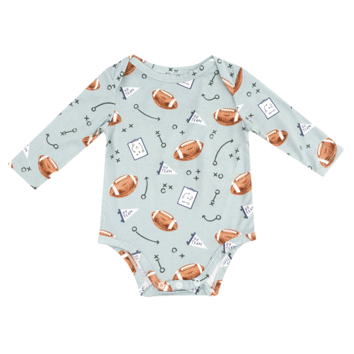 Lap Shoulder Bodysuit - Touchdown Time Grey Mist - HoneyBug 