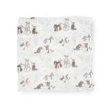 Cotton Muslin Swaddle Blanket - Snow Day - HoneyBug 