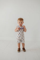 Boy's Sleeveless Romper - HoneyBug 