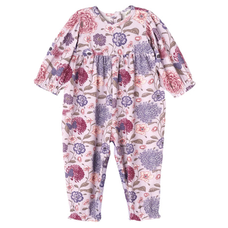 Floral Empire Baby Girl Romper – Bamboo Vintage Bloom Ruffle - HoneyBug 