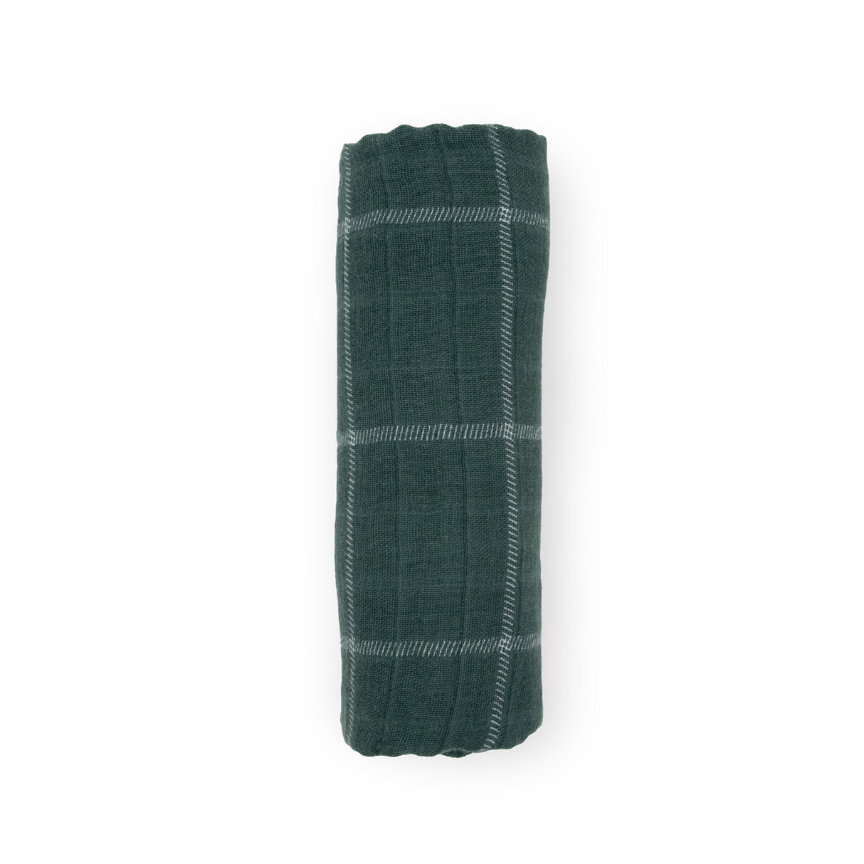 Cotton Muslin Swaddle Blanket - Evergreen Plaid - HoneyBug 