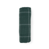 Cotton Muslin Swaddle Blanket - Evergreen Plaid - HoneyBug 