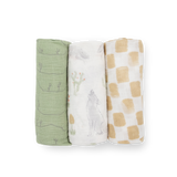 Cotton Muslin Swaddle Blanket 3 Pack - Desert Night - HoneyBug 