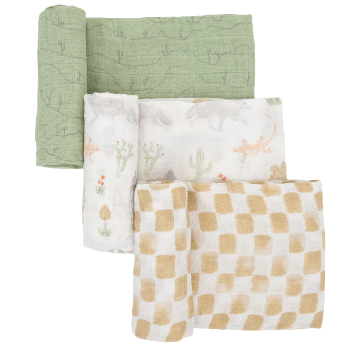 Cotton Muslin Swaddle Blanket 3 Pack - Desert Night - HoneyBug 