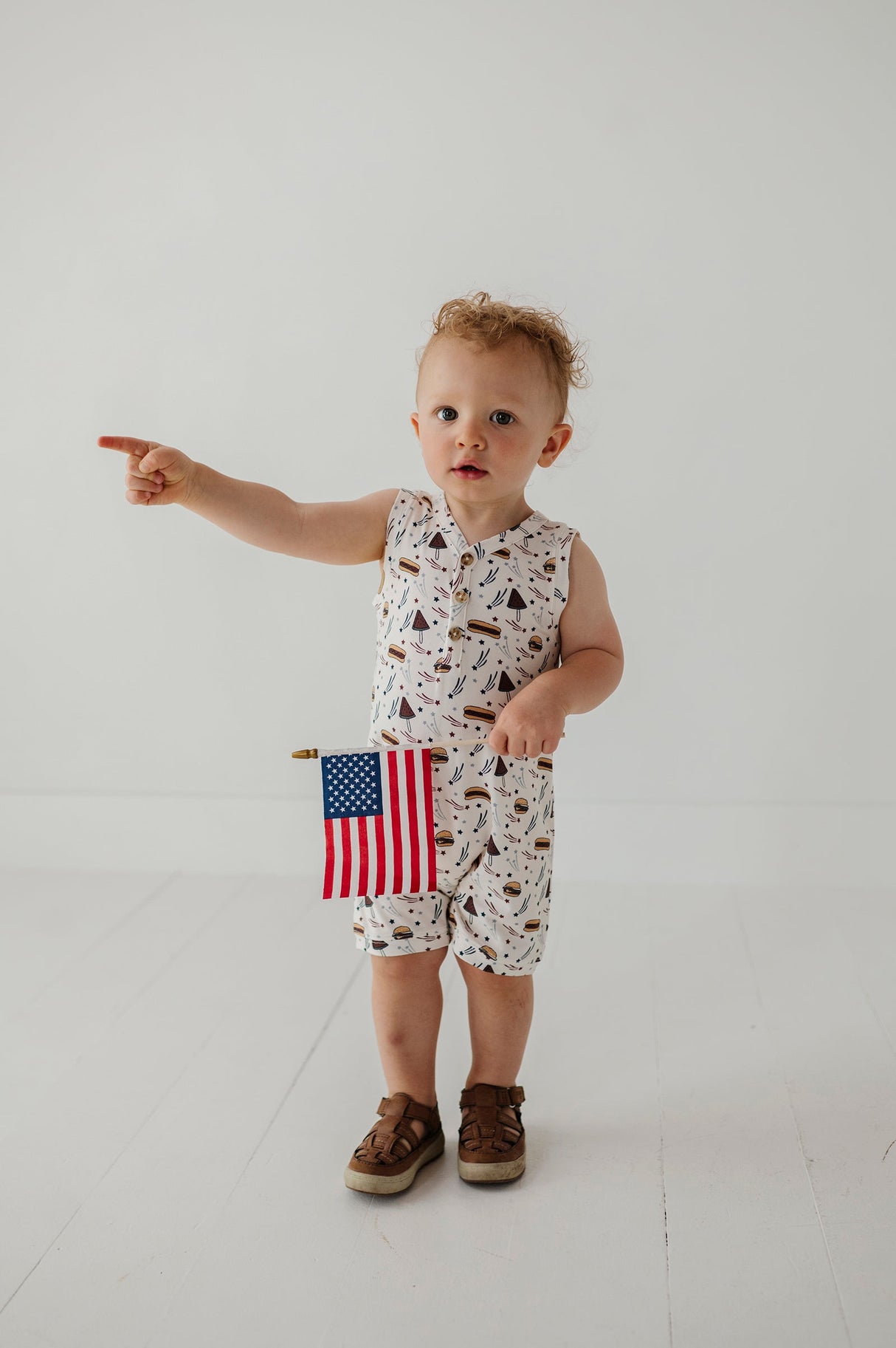 Boy's Sleeveless Romper - HoneyBug 