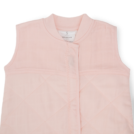 Cotton Muslin Quilted Sleep Bag - Light Pink - HoneyBug 