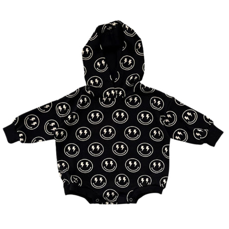Hooded Bubble Romper  | Electric Smiley - HoneyBug 