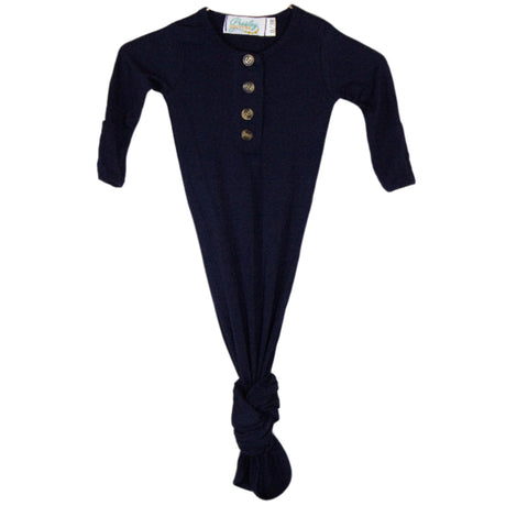 Knotted Baby Gown - Dark Navy - HoneyBug 